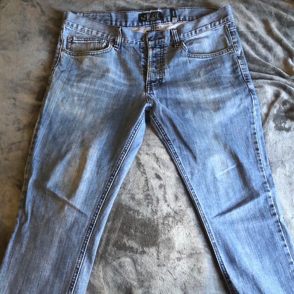 RUDE Blue Denim Skinny Jeans